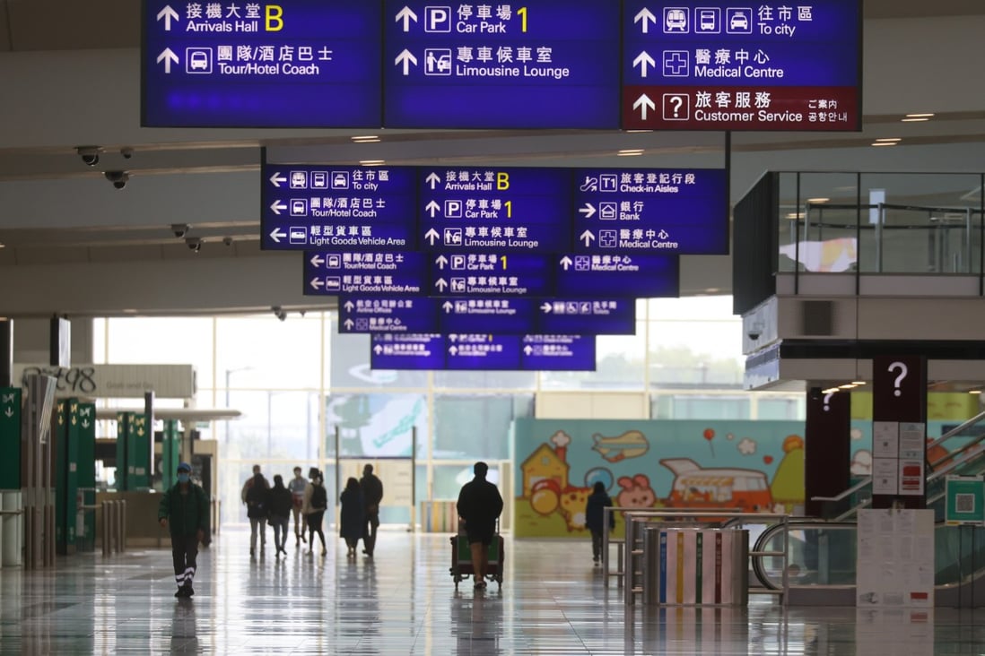General view of Hong Kong International Airport with many flights being cancelled.  

Photo: SCMP/ Dickson Lee