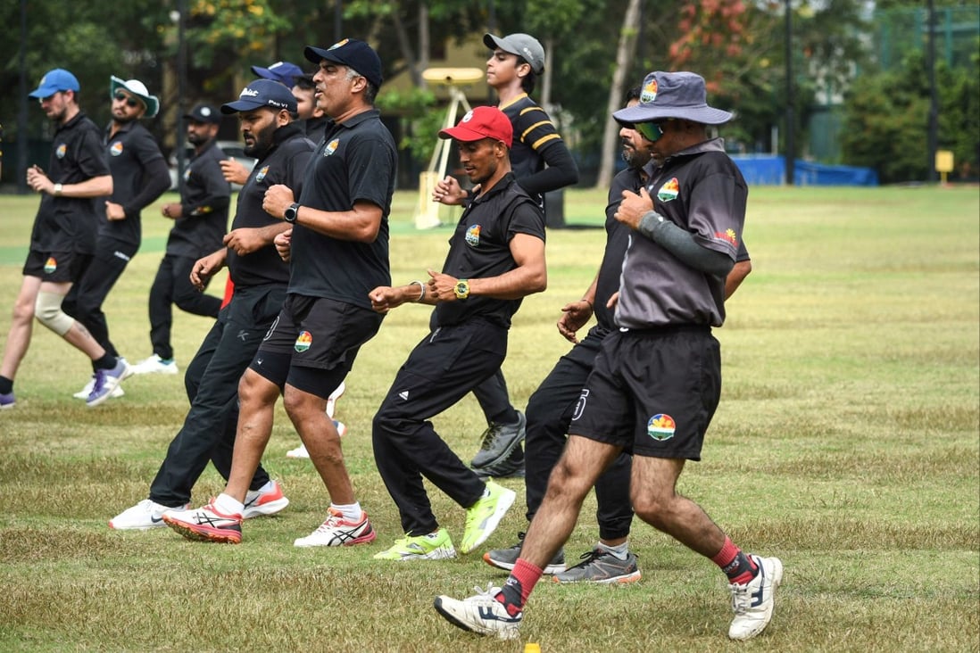 The Philippines cricket team train in Paranque City in suburban Manila in preparation for the T20 World Cup qualifiers. Photo: AFP