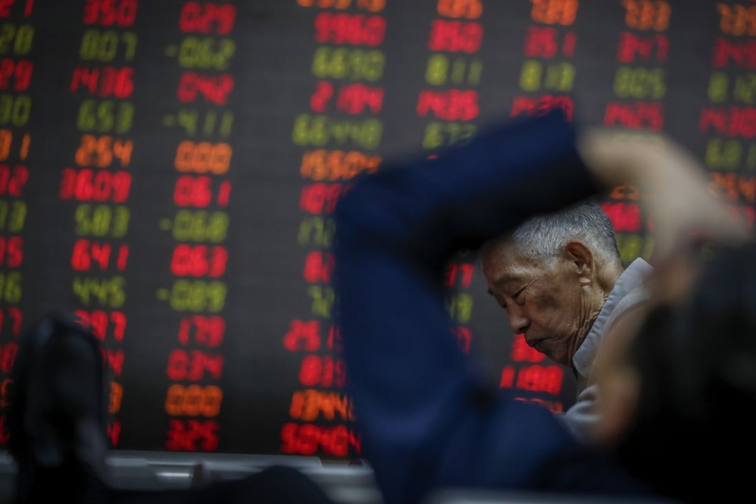 Investors monitor stock prices at a brokerage house in Beijing in October 2019. Photo: AP