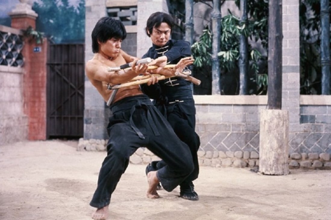 Gordon Liu (right) in a still from Heroes of the East, a classic example of a Hong Kong kung fu film featuring ninjas as villains. 