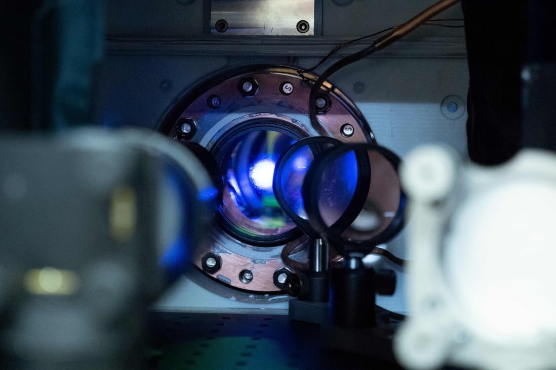 A strontium atomic clock, one of the world’s most accurate time-keeping pieces, is seen in Professor Jun Ye ‘s lab at the University of Colorado, in Boulder. Photo: NIST via AFP