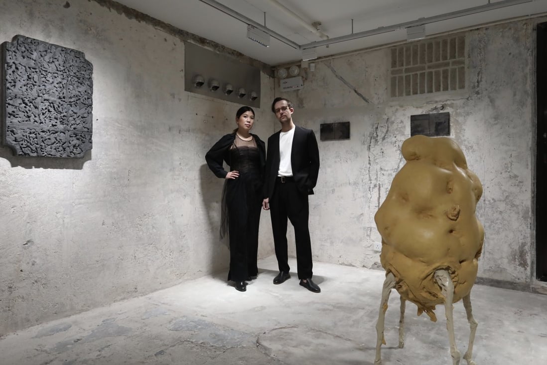 Ysabelle Cheung and Willem Molesworth, co-founder’s of Property Holdings Development Group (PHD Group), at the gallery in Causeway Bay. Photo: SCMP/Jonathan Wong