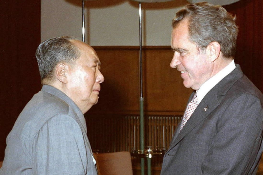 Chairman Mao Zedong greets former US president Richard Nixon during his 1972 visit to China, which culminated with the  Shanghai Communique. Photo: Xinhua 