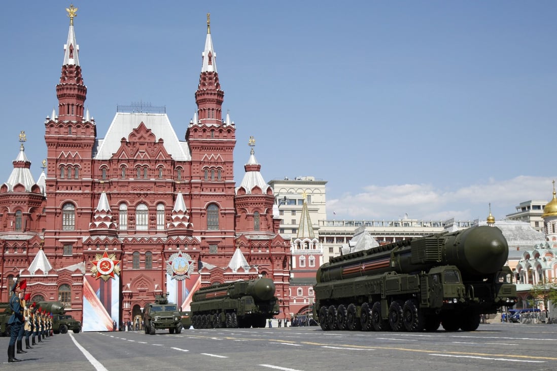 Russian ICBM missile launchers  in Red Square, Moscow. Photo: AP