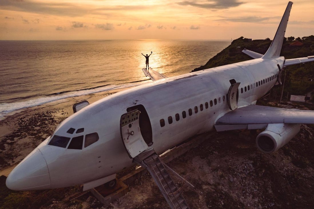 A retired Boeing 737 on a cilff top in Bali which Russian entrepreneur Felix Demin intends to turn into luxury accommodation. It is one of four retired airliners on the Indonesian holiday island. Photo: Felix Demin