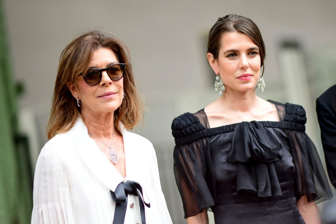 Caroline of Hanover and Charlotte Casiraghi  at  a tribute to Karl Lagerfeld at Grand Palais in Paris, France. Photo: Getty Images