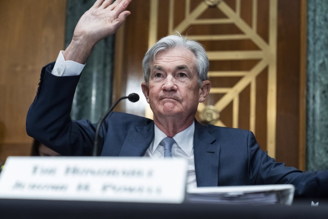 US Federal Reserve chairman Jerome Powell testifies during a Senate Banking Committee hearing in Washington on March 3.  Photo: EPA-EFE