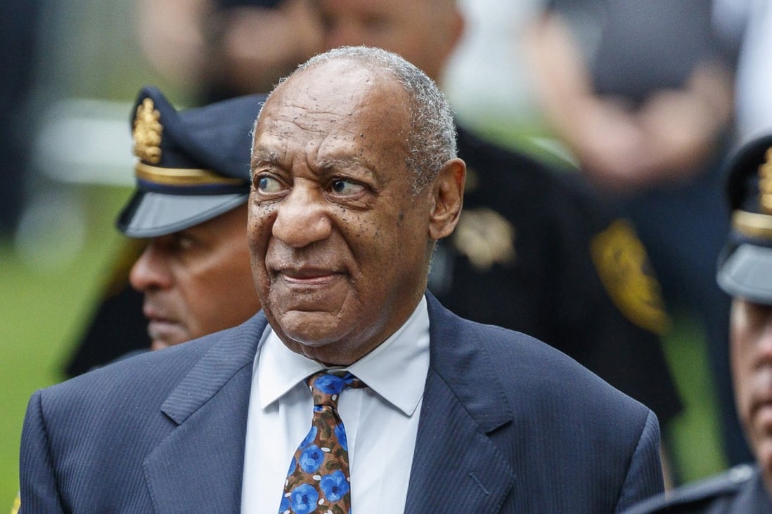 Bill Cosby looks to the sound of supporters and detractors screaming at him outside the Montgomery County Courthouse in Philadelphia in September 2018. Photo: TNS