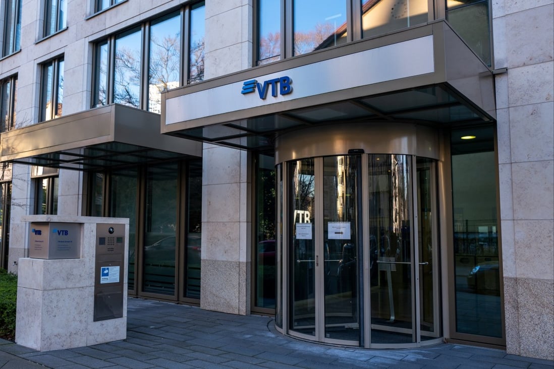 VTB Bank Europe in Frankfurt on 3 March 2022. Photo: EPA-/CONSTANTIN ZINN