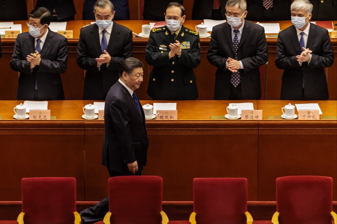 Chinese President Xi Jinping arrives for the closing session of the Chinese People’s Political Consultative Conference (CPPCC) at the Great Hall of the People, in Beijing, on March 10. China holds two major annual political meetings, The National People’s Congress (NPC) and the CPPCC, known as ‘Lianghui’ or ‘Two Sessions’.  Photo: EPA-EFE