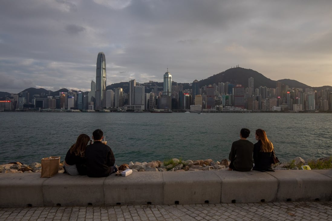 Hongkongers enjoying the city’s waterfront. Photo: Bloomberg