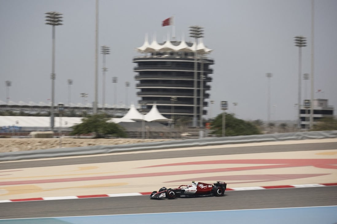 Alfa Romeo’s Zhou Guanyu  in action during testing at the Bahrain International Circuit. Photo: Reuters