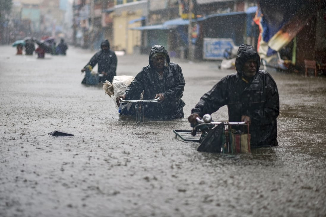 Heavy rains in India in November 2021; climate groups say the country could be underwater by the end of the century. Photo: EPA