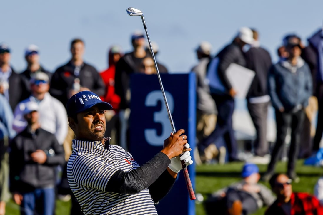 Anirban Lahiri tees off at the 3rd during the third round of The Players Championship. Photo: EPA-EFE