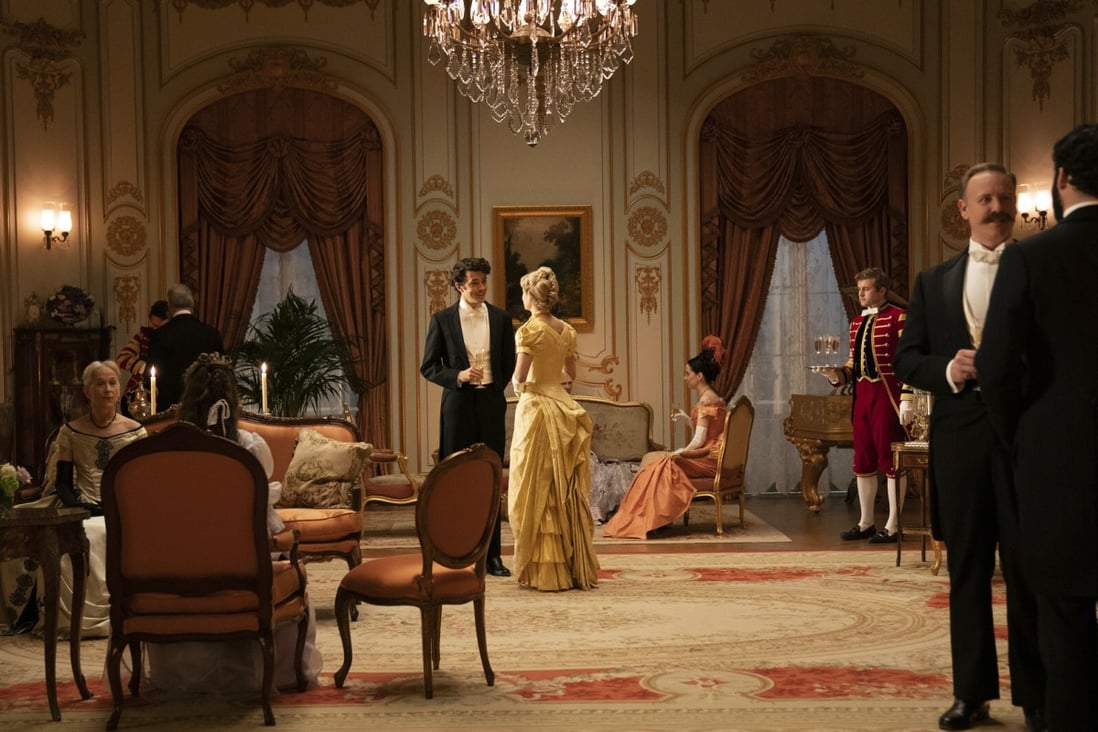 A scene in the fictional Russell mansion on Fifth Avenue from HBO series The Gilded Age. The series is a showcase for Beaux Arts buildings funded by wealthy New York families such as the Rockefellers and Vanderbilts. Photo: AP
