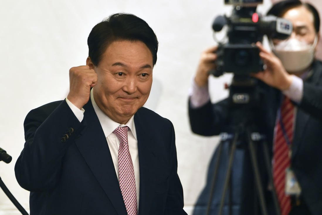 South Korean president-elect Yoon Suk-yeol exploited discontent with outgoing leader Moon’s perceived strategic ambiguity during the election campaign but has no foreign relations experience himself. Photo: AP