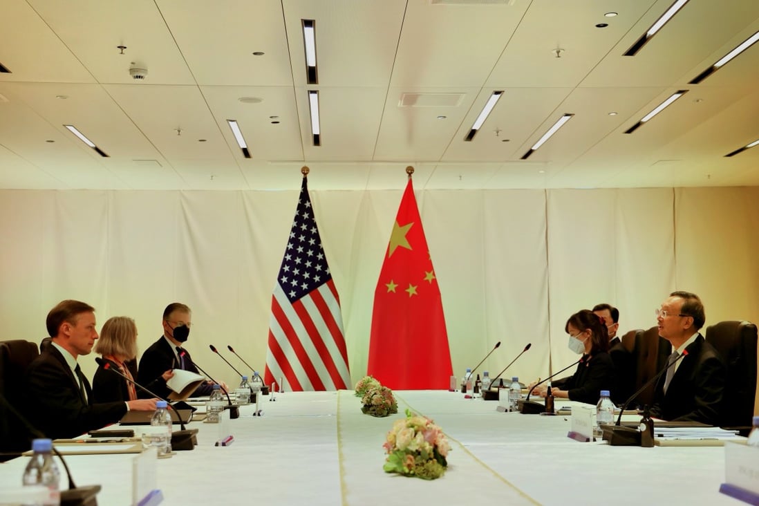 China’s foreign policy chief, Yang Jiechi, meeting US  National Security Advisor Jake Sullivan in 2021. Photo: Xinhua