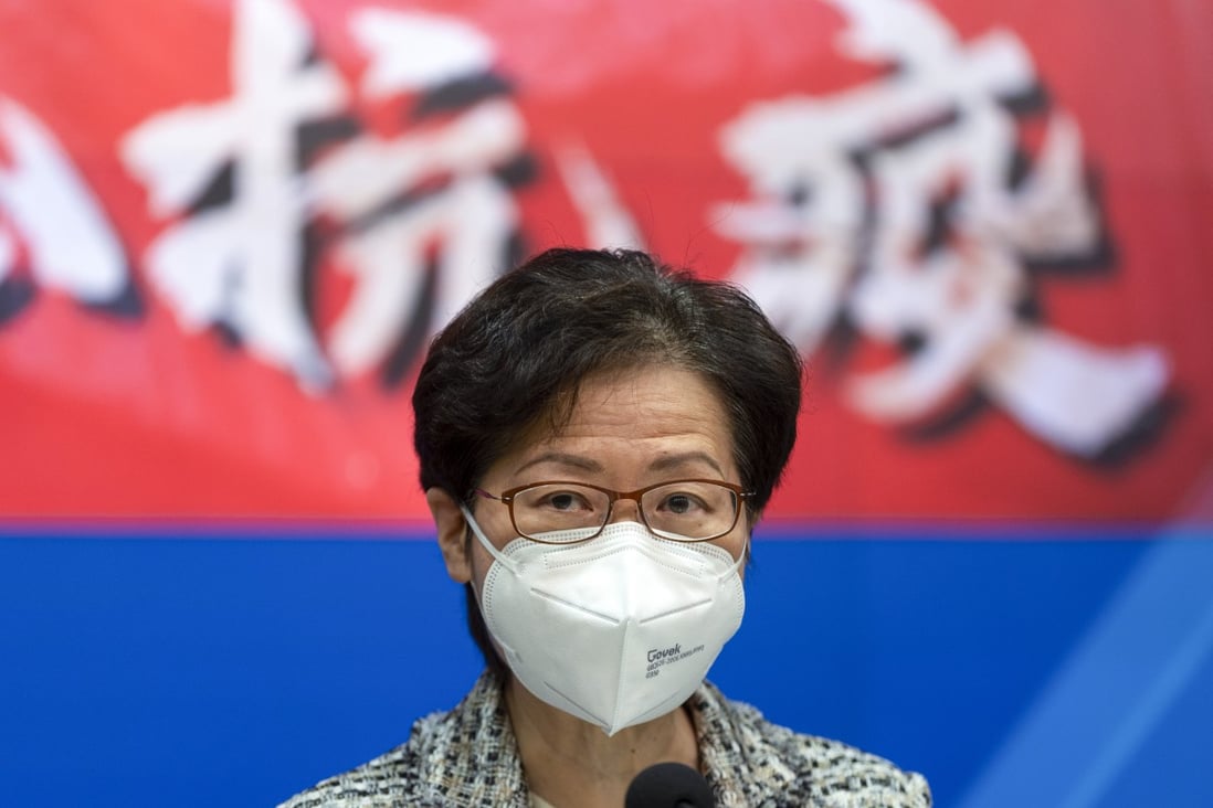 Hong Kong Chief Executive Carrie Lam says she will continue to host a daily Covid-19 press briefing on anti-epidemic work “until the city wins the battle”. Photo: Handout