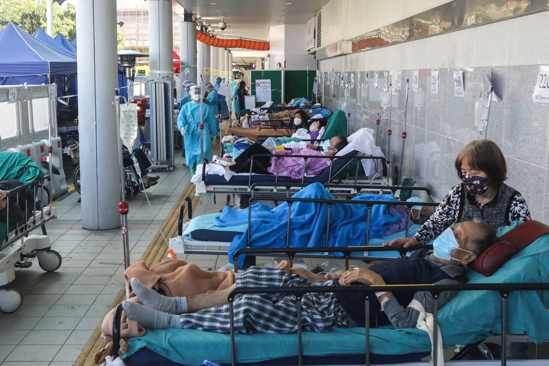 Hong Kong’s hospitals have been under tremendous strain from the current coronavirus wave, meaning those needing non-Covid treatment also have a longer wait time. Photo: Yik Yeung-man