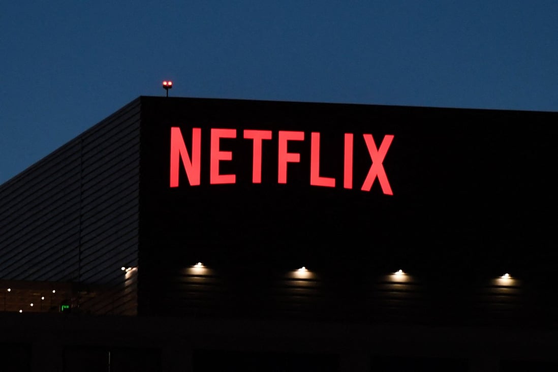 The Netflix logo is seen on its office building on Sunset Boulevard in Los Angeles, California, on October 19, 2021. Photo: AFP