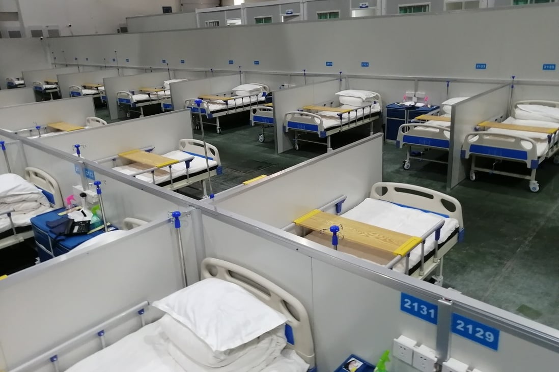 A temporary hospital set up in Changchun, Jilin province, as the city battles an outbreak. People with mild cases of Covid-19 will no longer be sent to hospital under China’s revised treatment guidelines. Photo: Xinhua