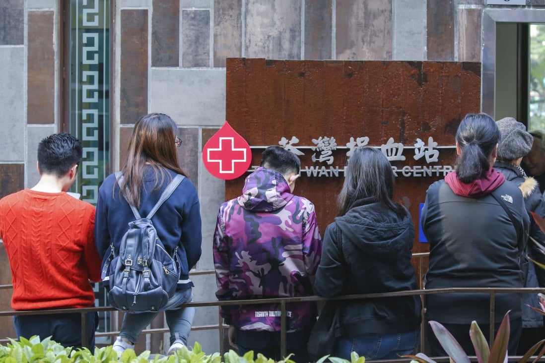 Hong Kong Red Cross Blood Transfusion Service says the amount of blood collected daily has dropped to under half of its target. Photo: David Wong