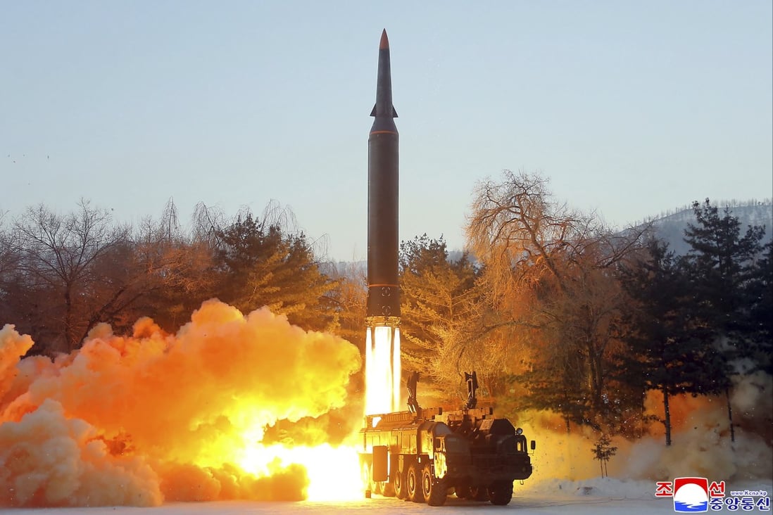 A North Korean hypersonic missile that was tested in January, 2022. Photo: AP