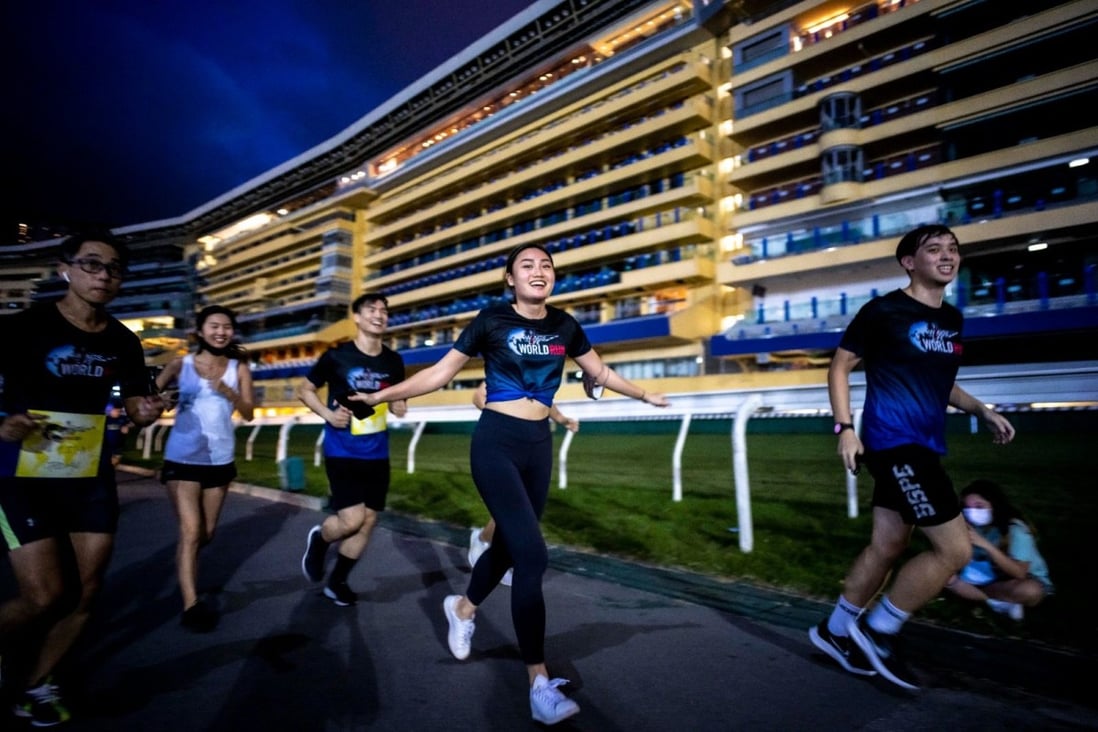 Some runners gathered at Happy Valley Racecourse to start the charity run.  Photo: Handout