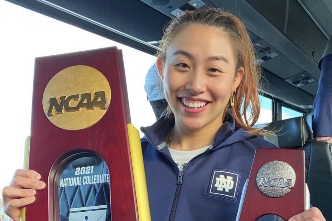 Notre Dame student Kaylin Hsieh hopes to get a bigger trophy for herself at this year’s NCAA Fencing Championships. Photo: Handout