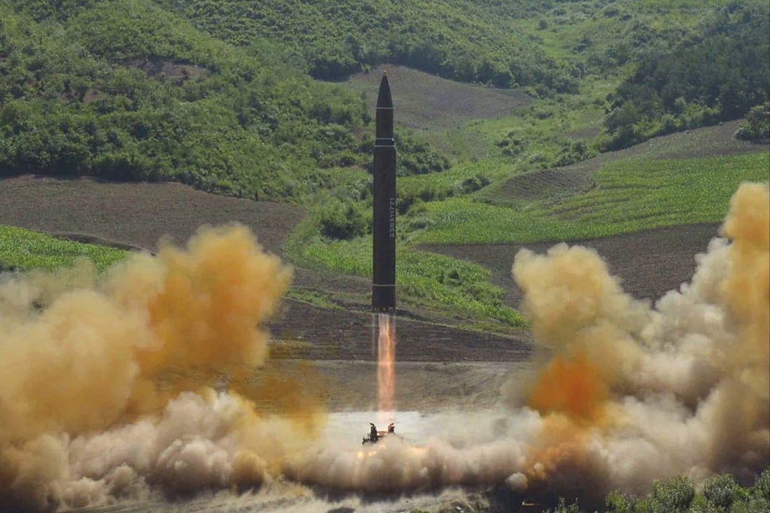 North Korea launched the Hwasong-14 intercontinental ballistic missile in 2017. File photo: KCNA/KNS via AP