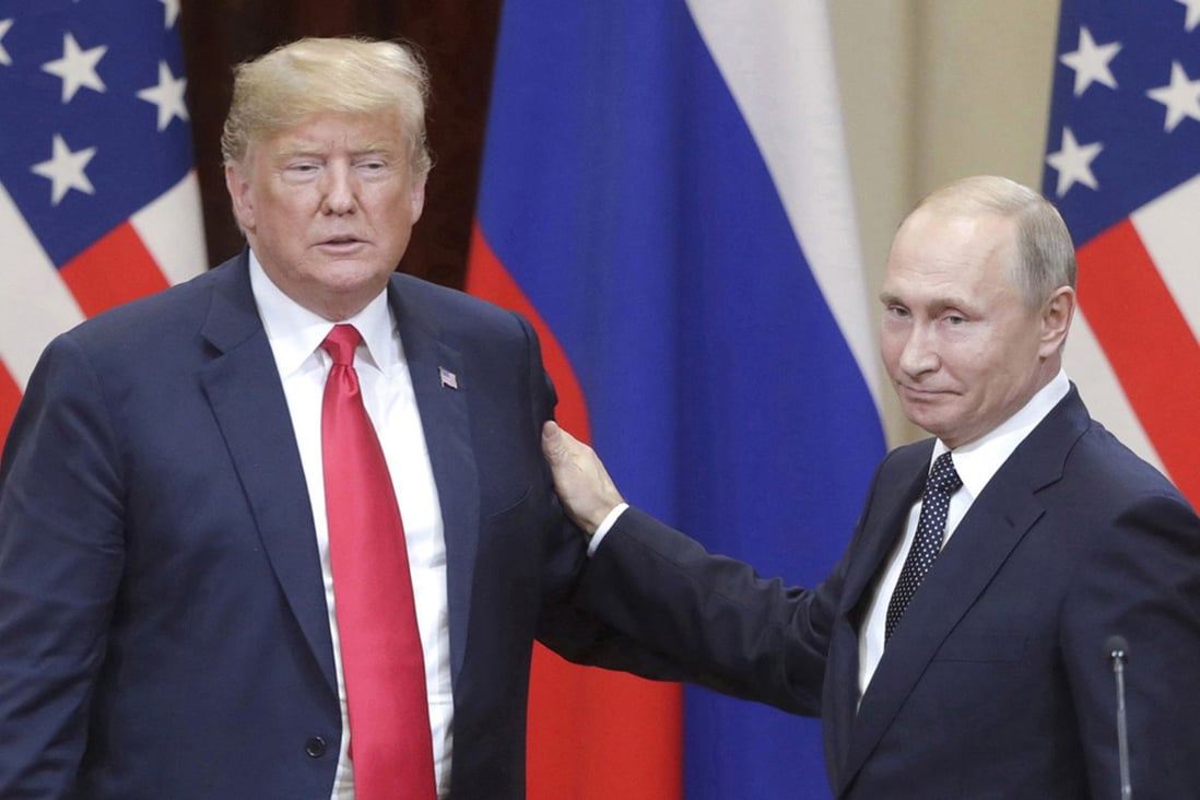 US President Donald Trump and Russia’s President Vladimir Putin give a joint news conference at the Presidential Palace in Helsinki, Finland in July 2018. Photo: TNS