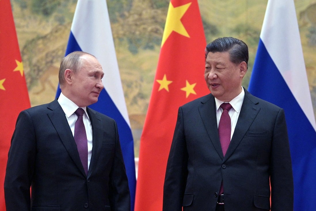 Russian President Vladimir Putin, left. and Chinese President Xi Jinping pose for a photograph during their meeting in Beijing last month. Photo: AFP via Getty Images/TNS