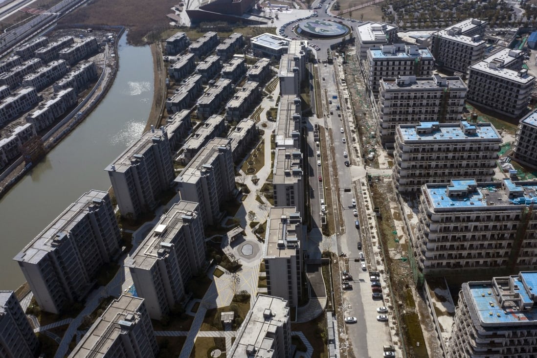 Apartment buildings under construction at the Sunac Resort project in Haiyan, Zhejiang Province, China. Photo: Bloomberg