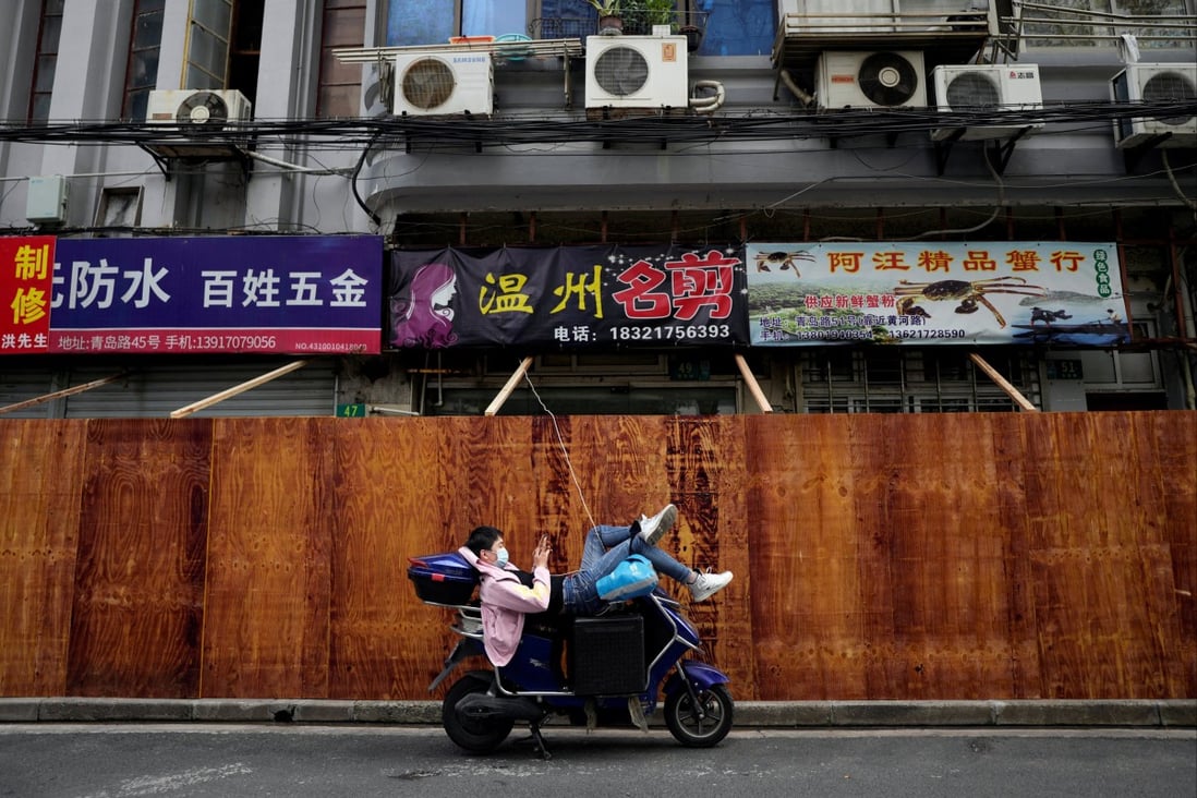 A barricade in front of a sealed-off area, following the latest coronavirus outbreak in Shanghai. Photo: Reuters
