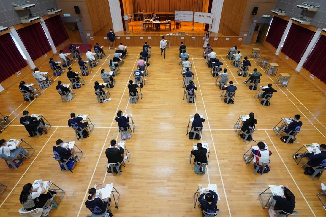 Students take their university entrance exams at Queen Elizabeth School last year. Photo: Pool