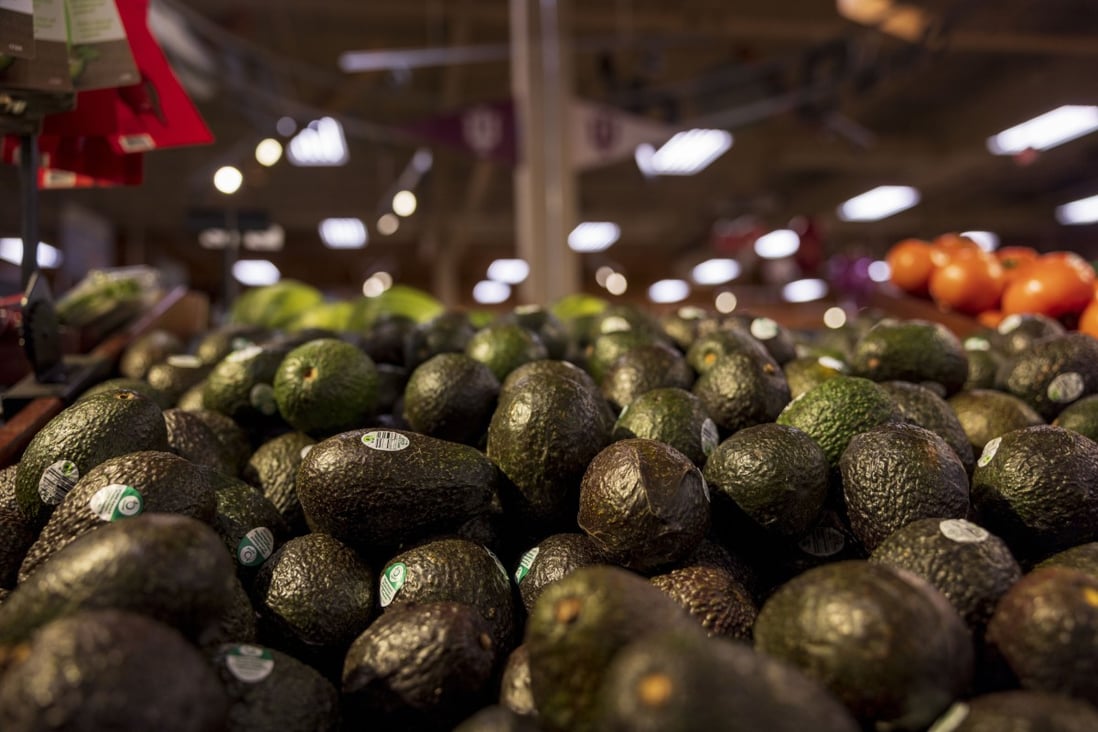 Avocados from Mexico on sale at a supermarket in Bloomington, Indiana, on February 14. The US briefly banned imports from Michoacan earlier this year after a threat was made against an American federal government inspector working in Mexico. Photo: Getty Images
