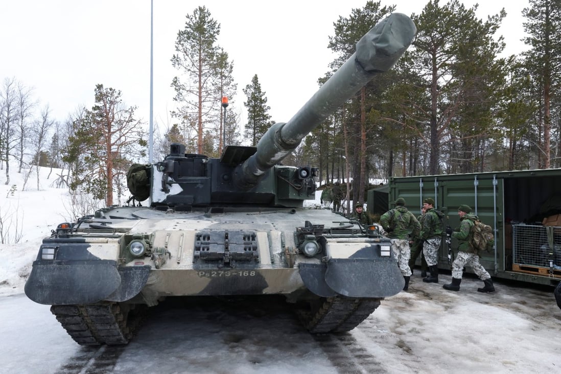 Finnish soldiers next to a tank in March during a military exercise in Norway gathering around 30,000 troops from Nato member countries, plus Finland and Sweden, amid Russia’s invasion of Ukraine. Photo: Reuters