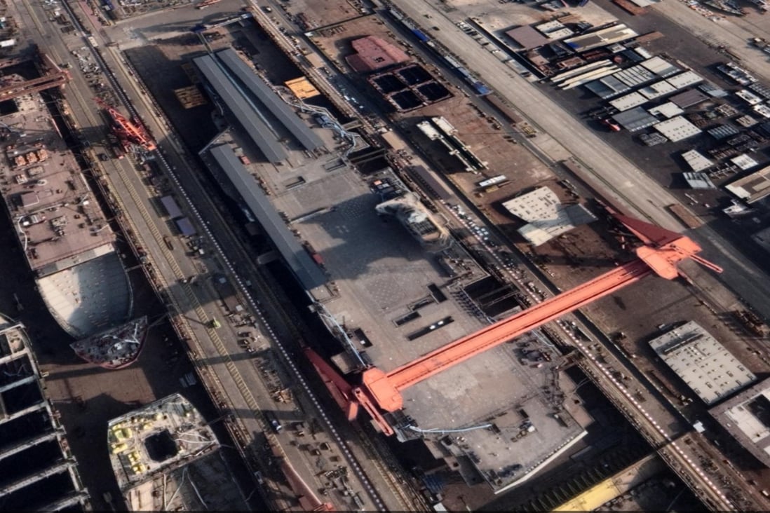 Recent satellite images show construction on the Type 003 has almost been completed. Photo: Google Earth