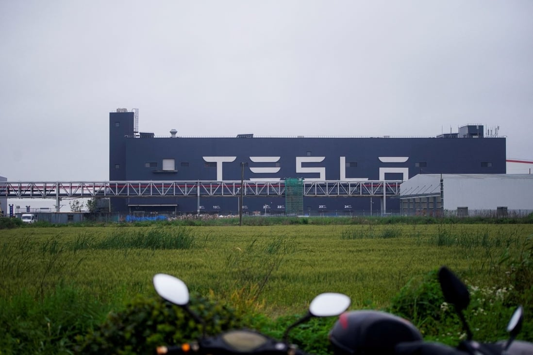 Tesla’s Gigafactory 3 in the Lingang free-trade zone. The US carmaker has incurred a loss of about 50,000 units during the 22-day hiatus in production. Photo: Reuters