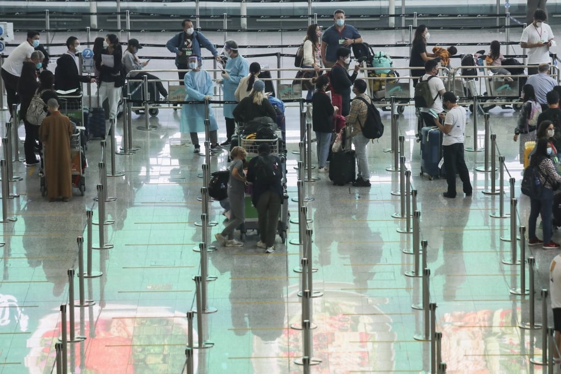 Passengers arrive at Hong Kong International Airport. Photo: Xiaomei Chen
