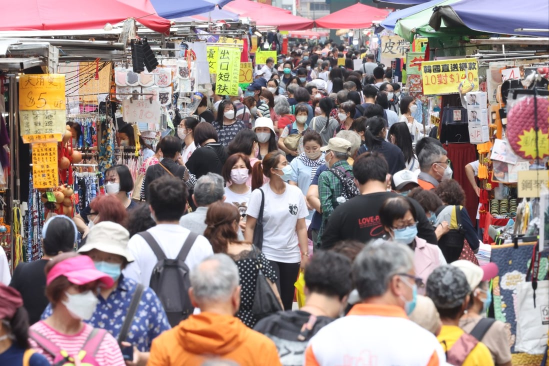 People in Mong Kok a day after the city’s toughest social-distancing measures were eased. Photo: Edmond So