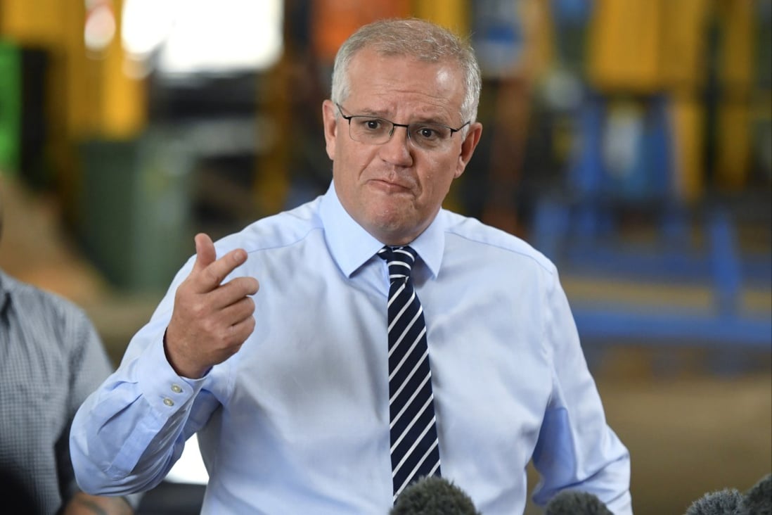Australian Prime Minister Scott Morrison, seen at a press conference on April 26, has accused China of interfering in the Indo-Pacific after it signed a security pact with the Solomon Islands. Photo: AAP Image via AP