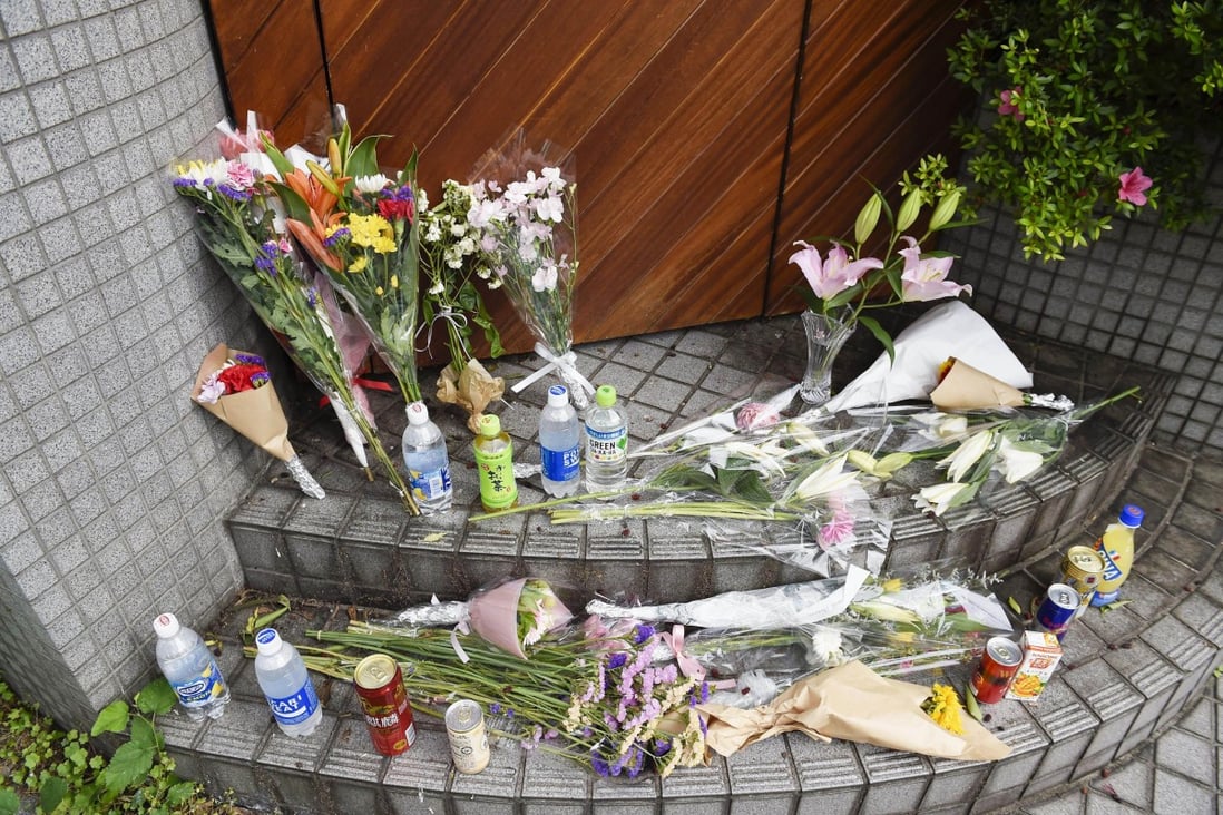 Flowers at a Tokyo location used to film Netflix reality show Terrace House in May 2020. Hana Kimura, a 22-year-old female professional wrestler,  among the show’s cast, died after being bullied online. Photo: Kyodo