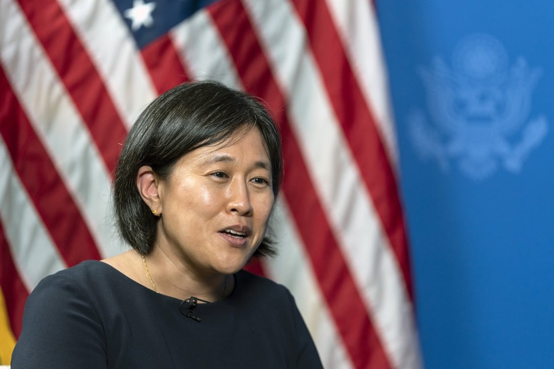 US Trade Representative Katherine Tai speaks during an interview in Singapore in April. Photo: Bloomberg
