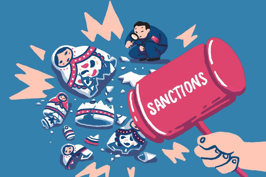 If the West imposes sanctions on China like those levied against Russia, some analysts say the impact could be far more damaging to the Chinese economy. Illustration: Perry Tse