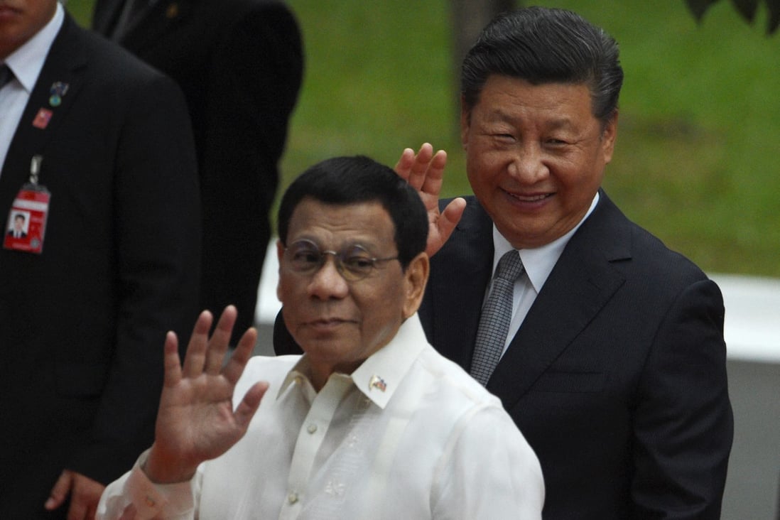The Philippines regional influence is examined in a new book by Philip Bowring. Chinese President Xi Jinping (right) and Philippine President Rodrigo Duterte in Manila on November 20, 2018. Photo: AFP