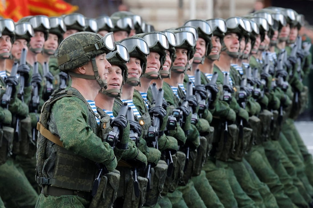 Russian troops march in Red Square in central Moscow. Photo: Reuters