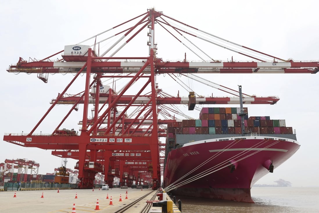 China’s exports grew by 3.9 per cent in April compared with a year earlier, down from 14.7 per cent growth in March, while imports remained flat, trade data released on Monday showed. Photo: AP