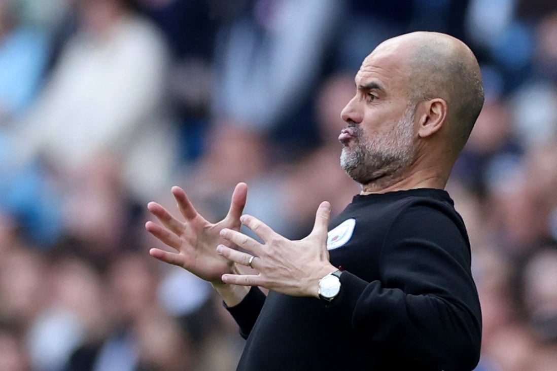 More European failure and the pressure of a close title race may finally be getting to Manchester City manager Pep Guardiola. Photo: Reuters