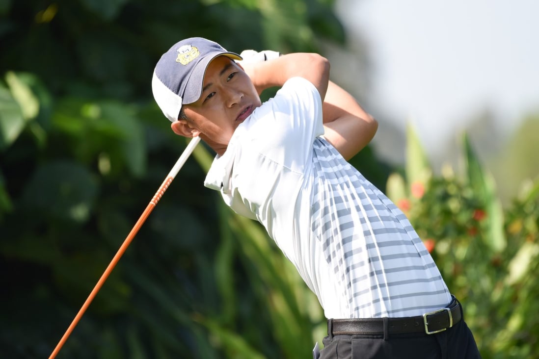 Hong Kong’s Alex Zhuo in action during the second round of the Fanling Tropy. Photo: Hong Kong Golf Club